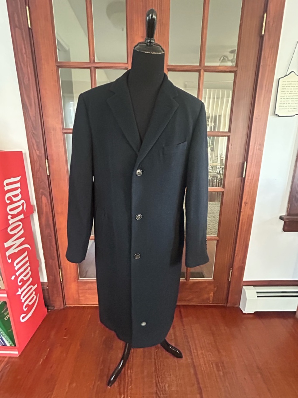 Ralph Lauren Men’s Wool Blend Trench Overcoat Black • 42L